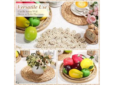 ديكور حائط ساحلي للمنزل تصفية ريفية زخارف الخوص والخيزران